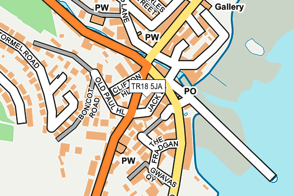 TR18 5JA map - OS OpenMap – Local (Ordnance Survey)