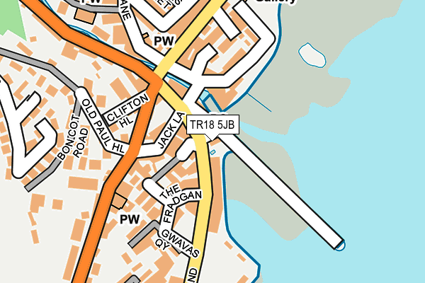 TR18 5JB map - OS OpenMap – Local (Ordnance Survey)