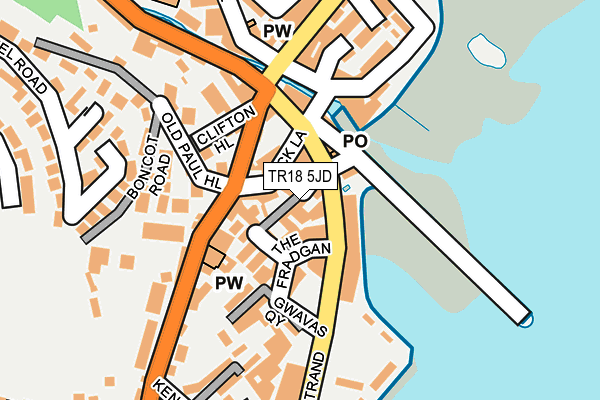TR18 5JD map - OS OpenMap – Local (Ordnance Survey)