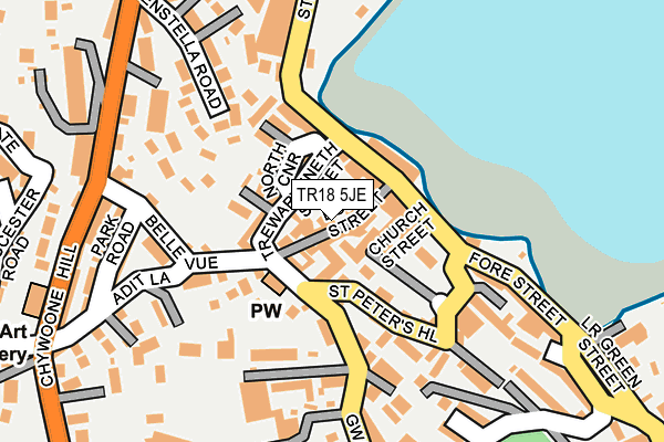 TR18 5JE map - OS OpenMap – Local (Ordnance Survey)