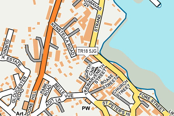 TR18 5JG map - OS OpenMap – Local (Ordnance Survey)
