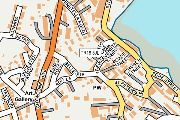 TR18 5JL map - OS OpenMap – Local (Ordnance Survey)