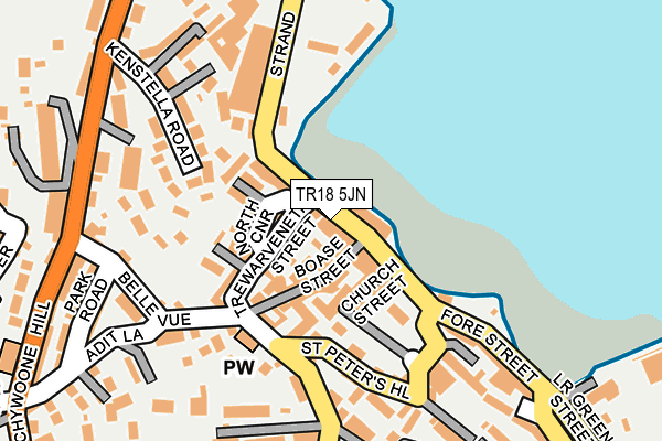 TR18 5JN map - OS OpenMap – Local (Ordnance Survey)