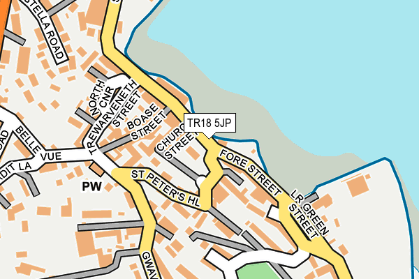 TR18 5JP map - OS OpenMap – Local (Ordnance Survey)