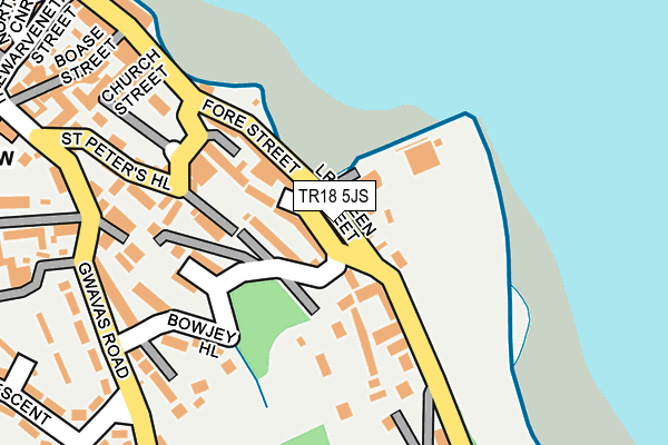 TR18 5JS map - OS OpenMap – Local (Ordnance Survey)