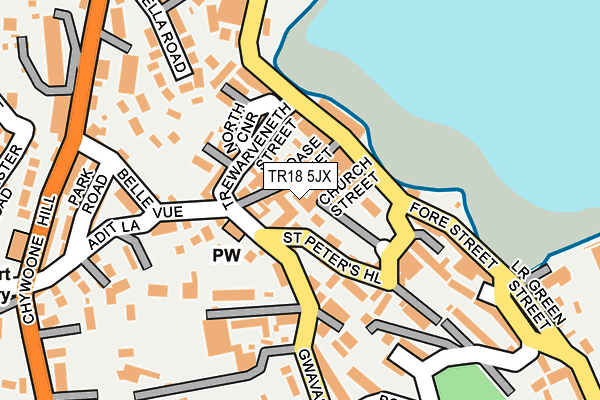 TR18 5JX map - OS OpenMap – Local (Ordnance Survey)