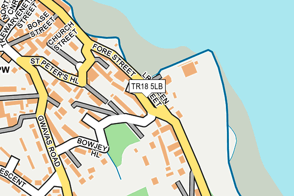 TR18 5LB map - OS OpenMap – Local (Ordnance Survey)