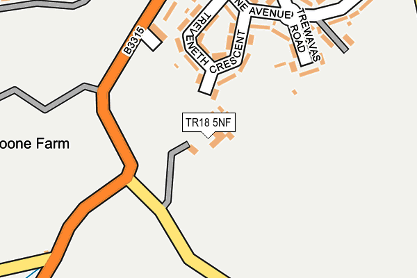 TR18 5NF map - OS OpenMap – Local (Ordnance Survey)