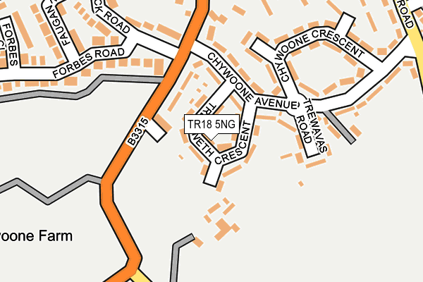 TR18 5NG map - OS OpenMap – Local (Ordnance Survey)