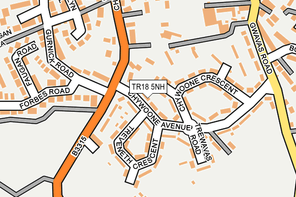 TR18 5NH map - OS OpenMap – Local (Ordnance Survey)