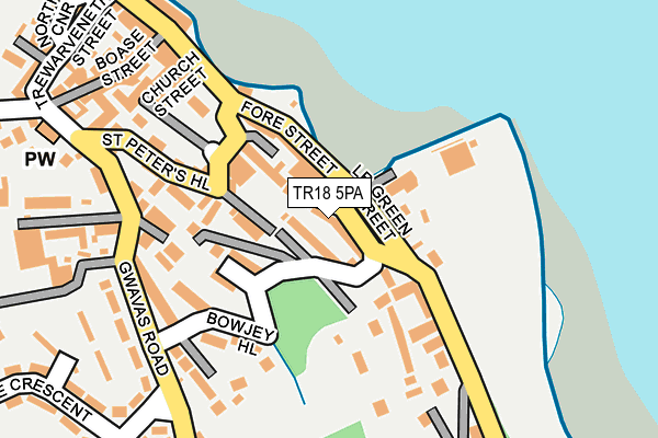 TR18 5PA map - OS OpenMap – Local (Ordnance Survey)