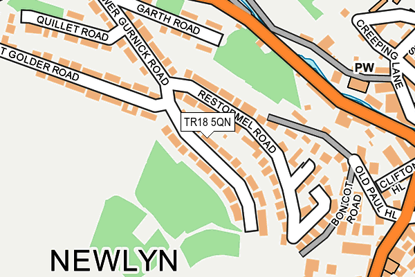 TR18 5QN map - OS OpenMap – Local (Ordnance Survey)