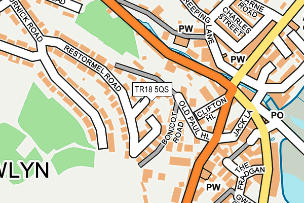 TR18 5QS map - OS OpenMap – Local (Ordnance Survey)