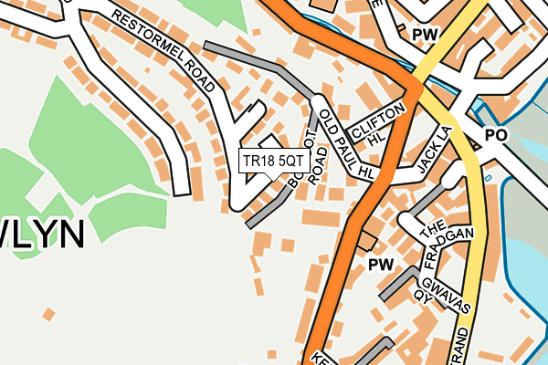 TR18 5QT map - OS OpenMap – Local (Ordnance Survey)