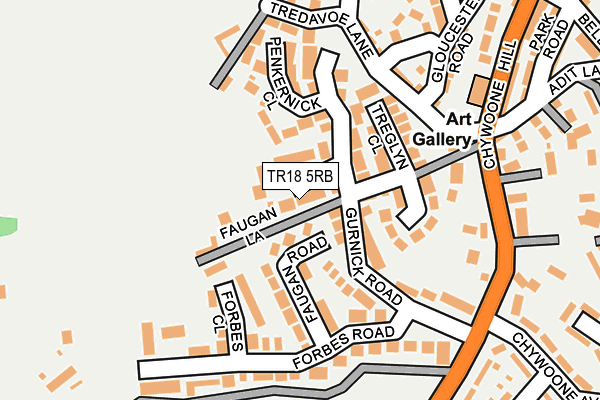 TR18 5RB map - OS OpenMap – Local (Ordnance Survey)