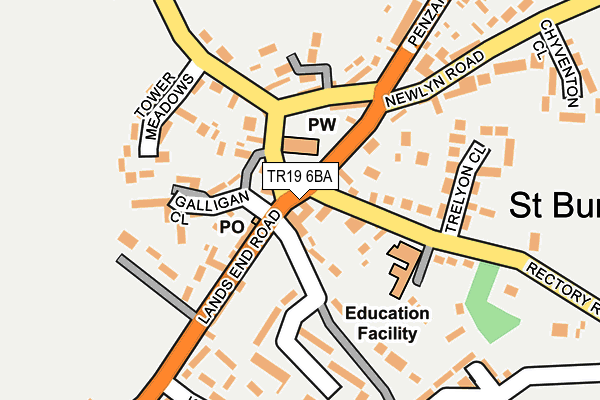 TR19 6BA map - OS OpenMap – Local (Ordnance Survey)