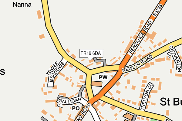 TR19 6DA map - OS OpenMap – Local (Ordnance Survey)
