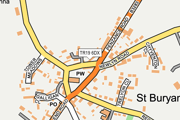TR19 6DX map - OS OpenMap – Local (Ordnance Survey)