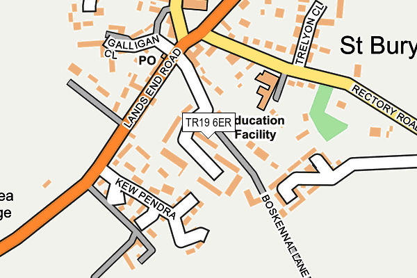 TR19 6ER map - OS OpenMap – Local (Ordnance Survey)
