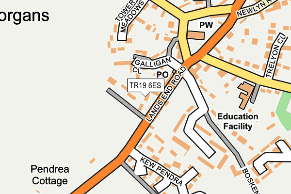 TR19 6ES map - OS OpenMap – Local (Ordnance Survey)