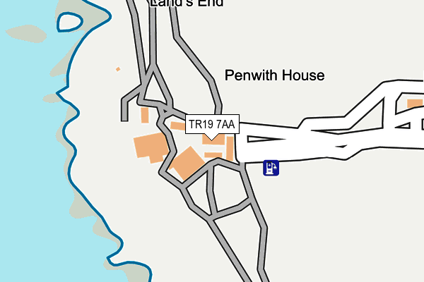 TR19 7AA map - OS OpenMap – Local (Ordnance Survey)