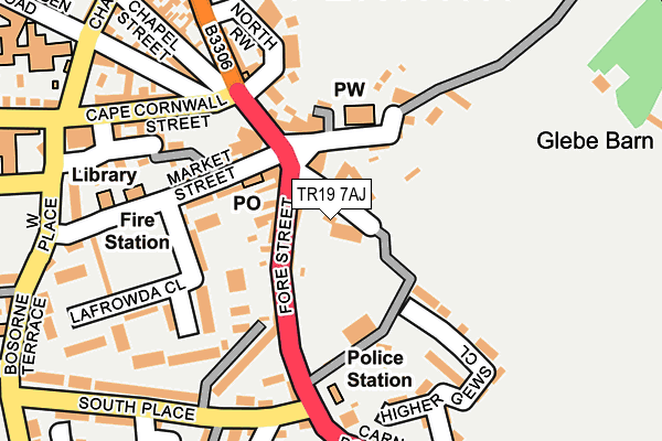 TR19 7AJ map - OS OpenMap – Local (Ordnance Survey)