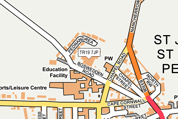 TR19 7JP map - OS OpenMap – Local (Ordnance Survey)