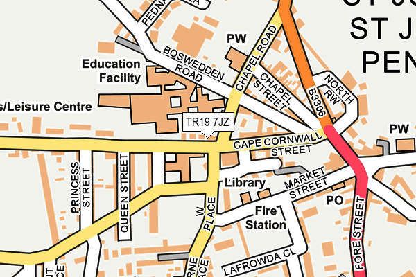 TR19 7JZ map - OS OpenMap – Local (Ordnance Survey)