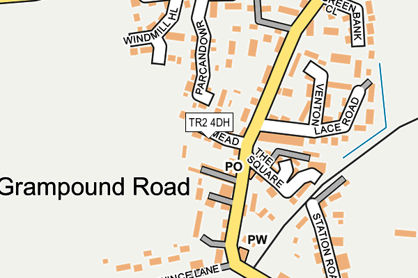 TR2 4DH map - OS OpenMap – Local (Ordnance Survey)