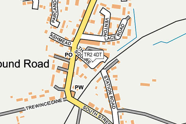 TR2 4DT map - OS OpenMap – Local (Ordnance Survey)