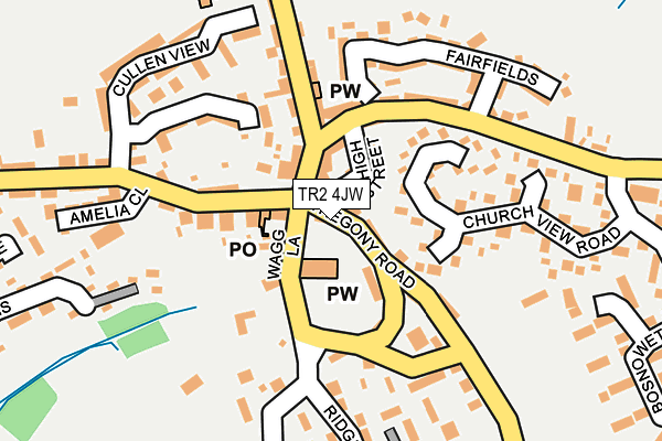 TR2 4JW map - OS OpenMap – Local (Ordnance Survey)