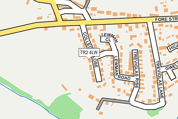 TR2 4LW map - OS OpenMap – Local (Ordnance Survey)