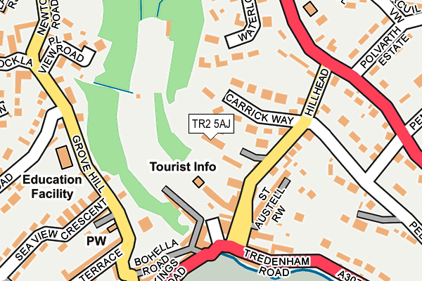 TR2 5AJ map - OS OpenMap – Local (Ordnance Survey)