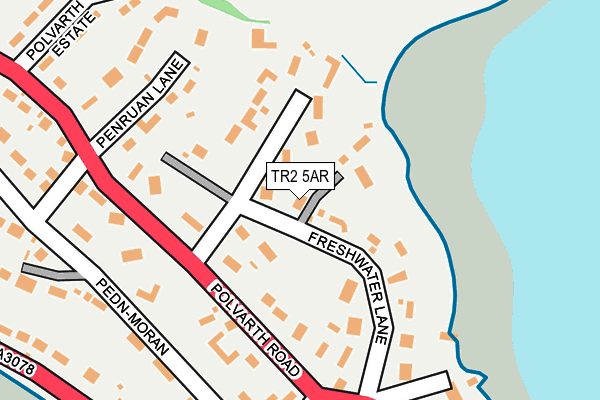 TR2 5AR map - OS OpenMap – Local (Ordnance Survey)