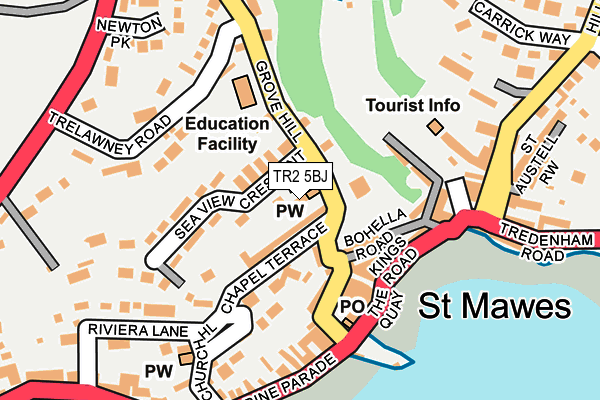 TR2 5BJ map - OS OpenMap – Local (Ordnance Survey)