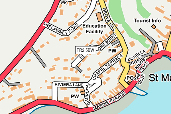 TR2 5BW map - OS OpenMap – Local (Ordnance Survey)