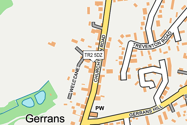 TR2 5DZ map - OS OpenMap – Local (Ordnance Survey)