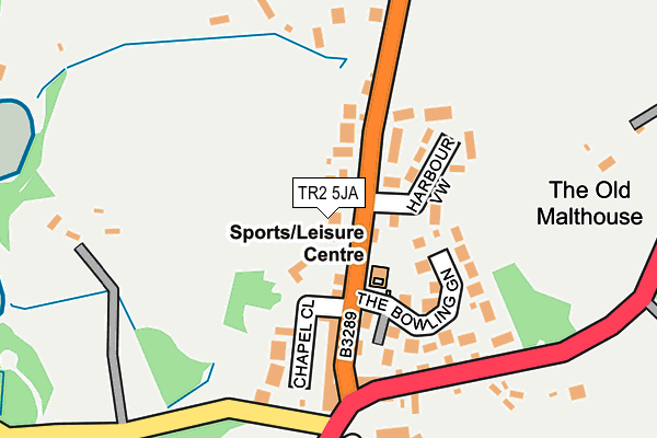 TR2 5JA map - OS OpenMap – Local (Ordnance Survey)