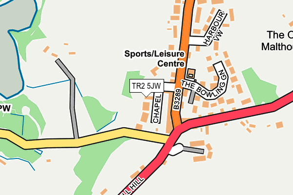 TR2 5JW map - OS OpenMap – Local (Ordnance Survey)
