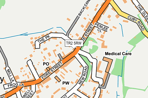 TR2 5RW map - OS OpenMap – Local (Ordnance Survey)