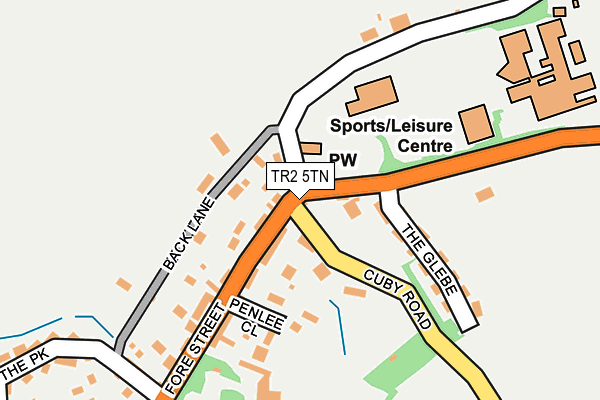 TR2 5TN map - OS OpenMap – Local (Ordnance Survey)