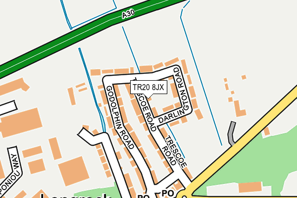 TR20 8JX map - OS OpenMap – Local (Ordnance Survey)