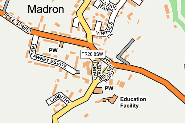 TR20 8SW map - OS OpenMap – Local (Ordnance Survey)