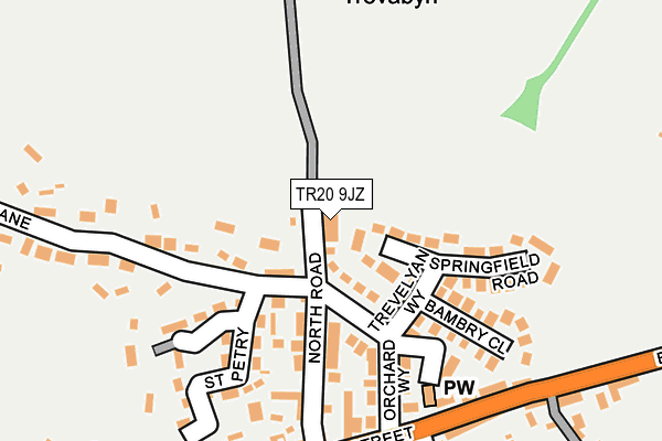 TR20 9JZ map - OS OpenMap – Local (Ordnance Survey)