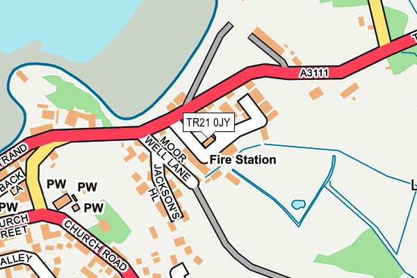 TR21 0JY map - OS OpenMap – Local (Ordnance Survey)