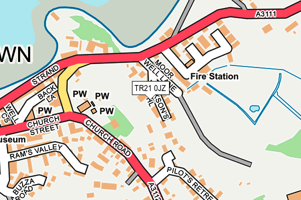 TR21 0JZ map - OS OpenMap – Local (Ordnance Survey)