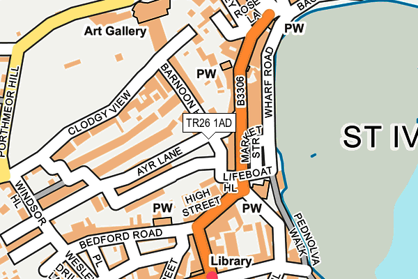 TR26 1AD map - OS OpenMap – Local (Ordnance Survey)