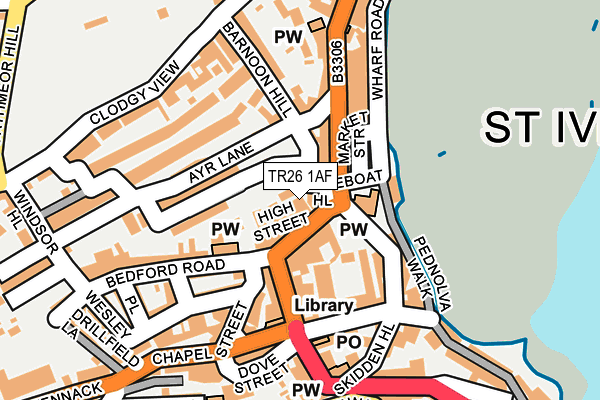 TR26 1AF map - OS OpenMap – Local (Ordnance Survey)