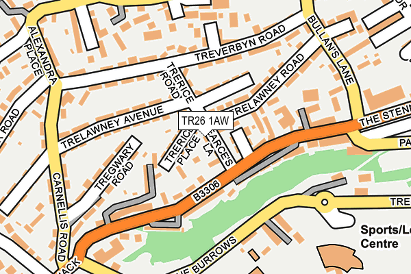 TR26 1AW map - OS OpenMap – Local (Ordnance Survey)