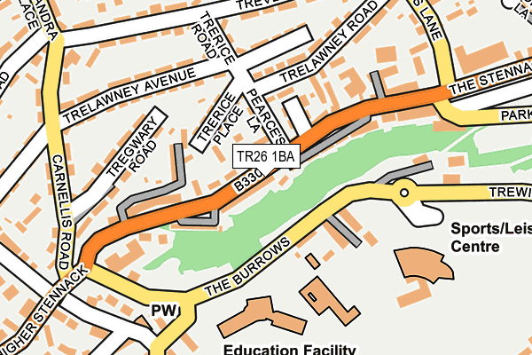 TR26 1BA map - OS OpenMap – Local (Ordnance Survey)